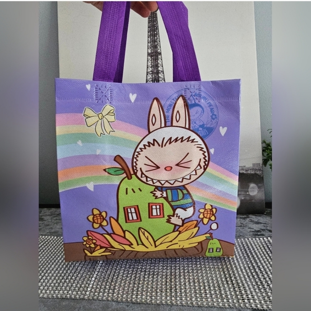Labubu Purple Cartoon Tote Bag